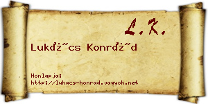 Lukács Konrád névjegykártya