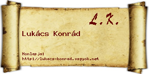 Lukács Konrád névjegykártya